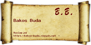 Bakos Buda névjegykártya